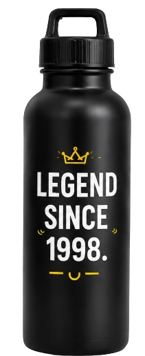 Legend Since 1998 custom water bottle